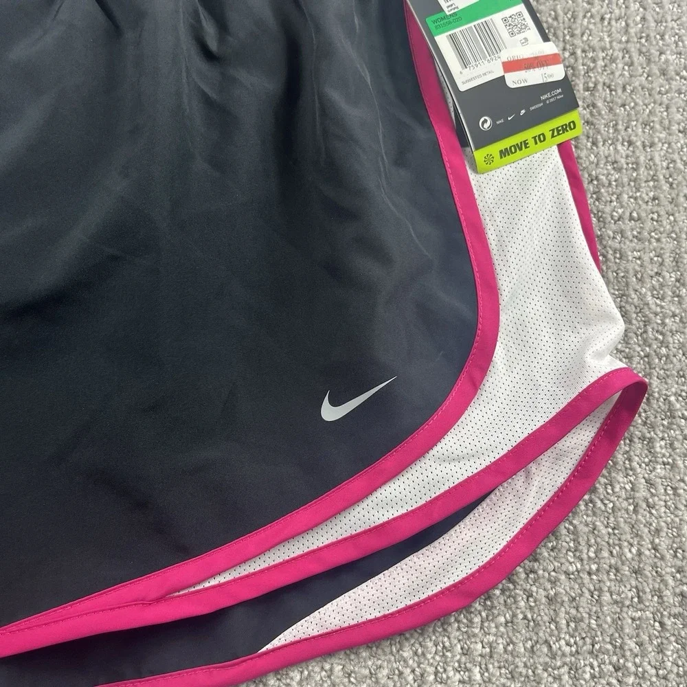 Nike Dri-FIT Tempo Womens Running Shorts Black Pink Brief Lined 831558 XL NWT